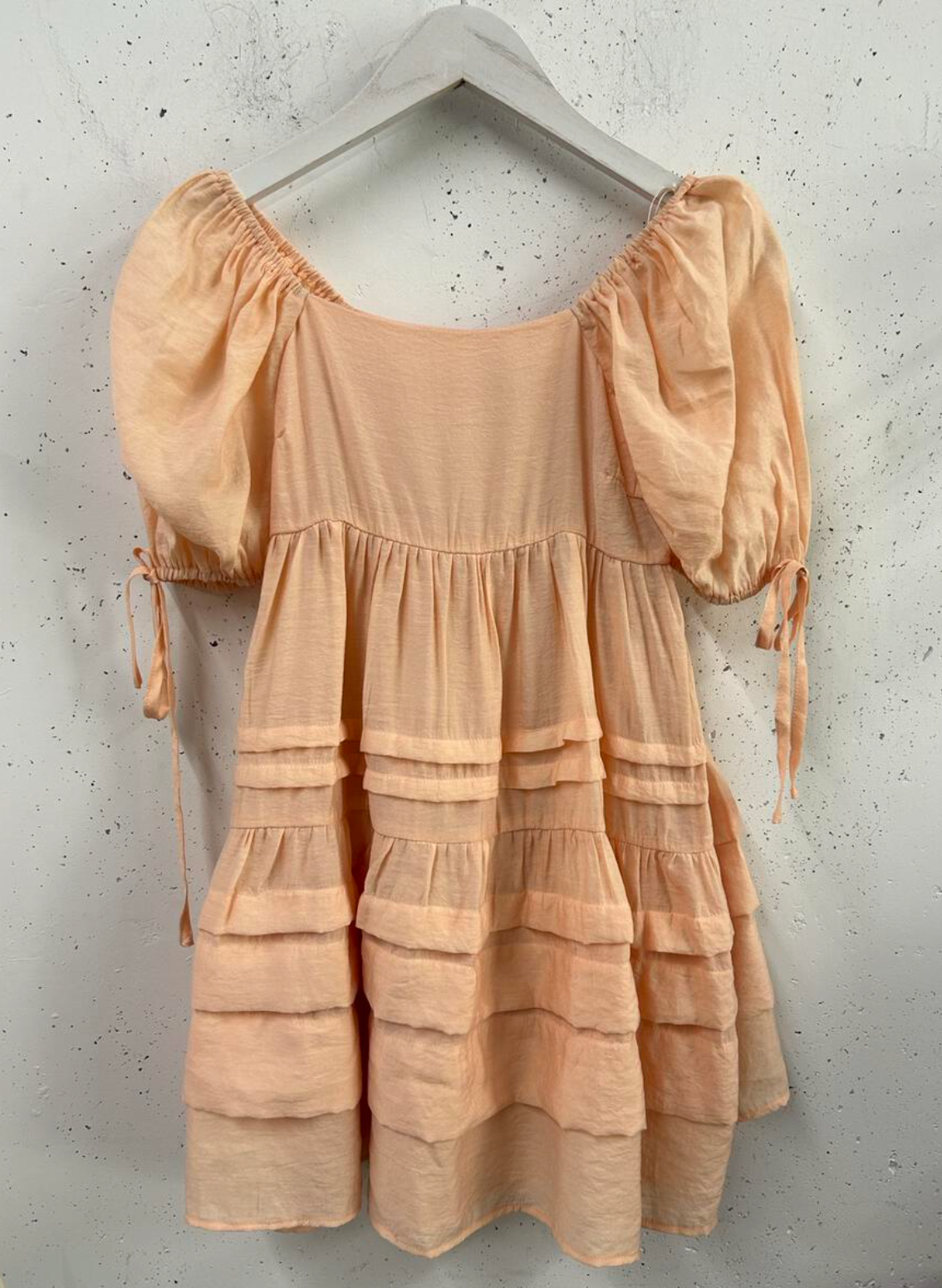 Faded Tangerine Tiered Mini Dress