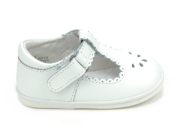 Dottie Scalloped Perforated Mary Jane White