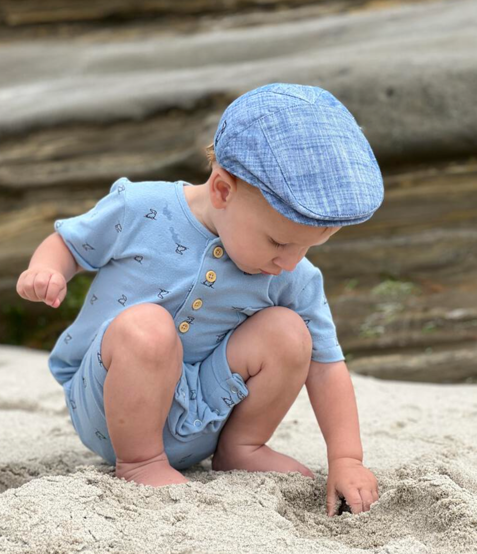 Chap Blue Heathered Woven Cap