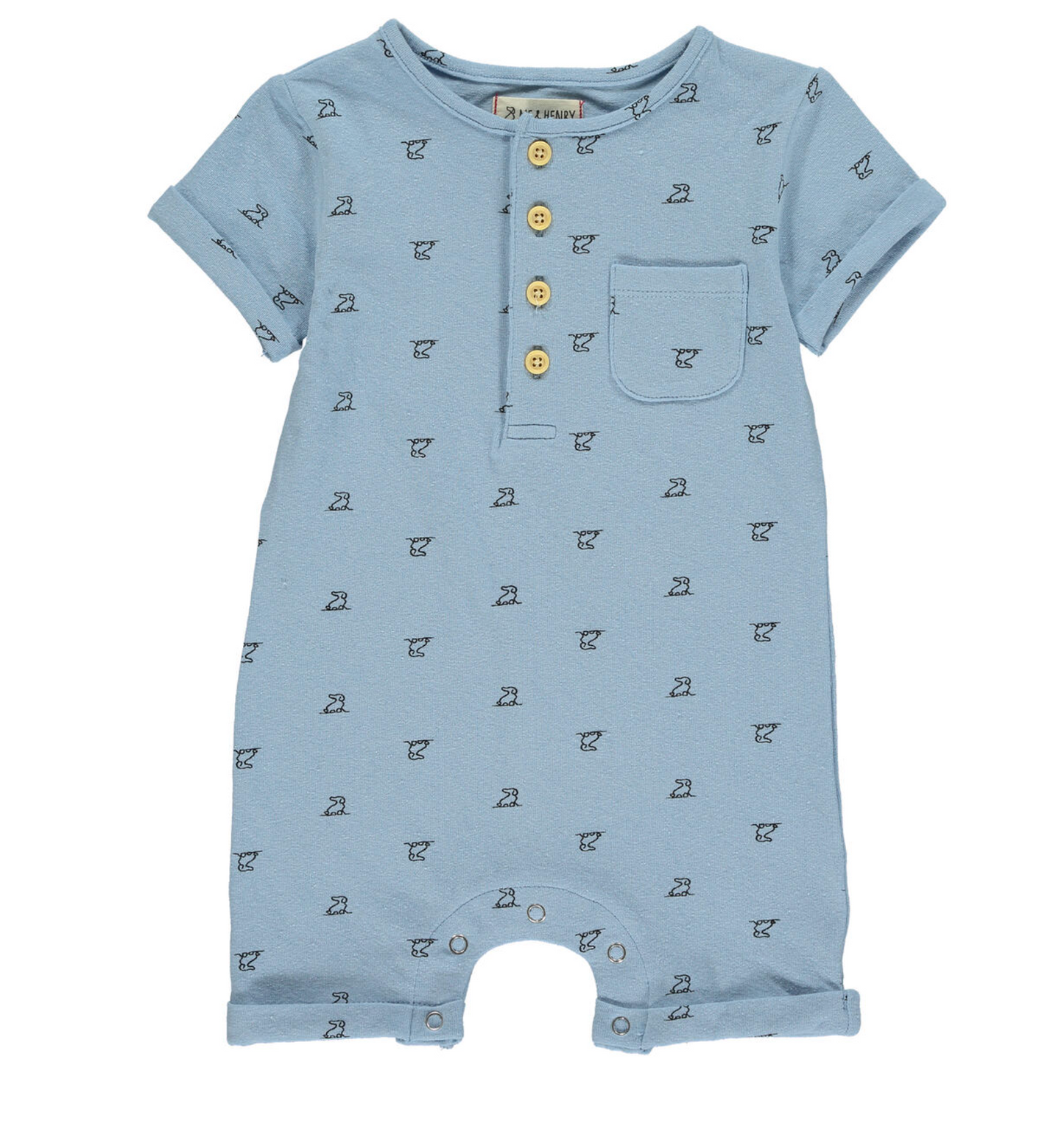 Martingale Blue Henley Henry Romper