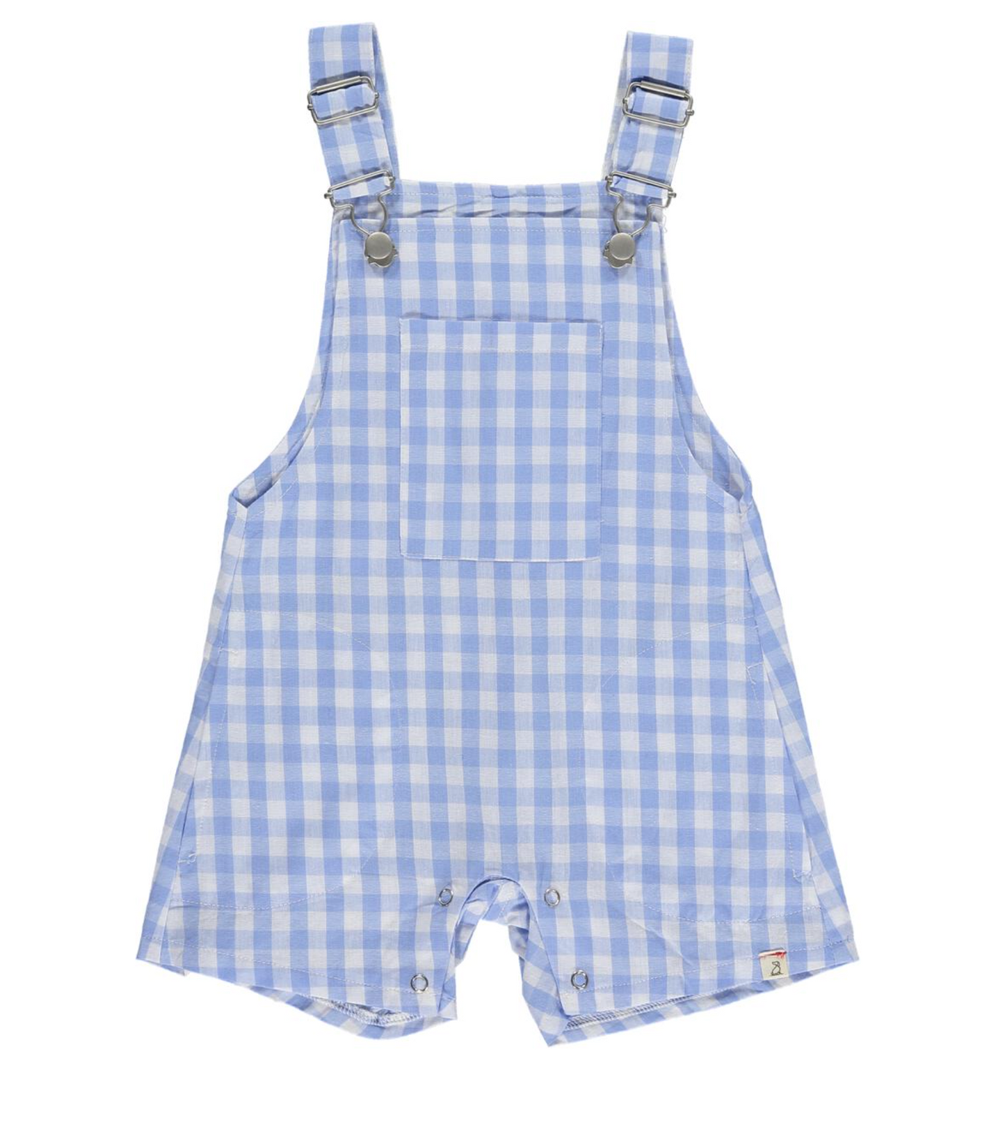 Galleon Blue Plaid Woven Overalls