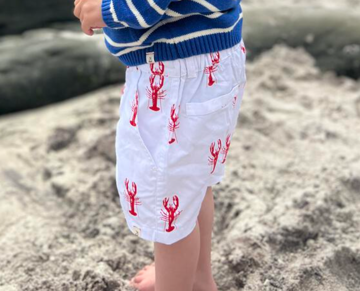 White w/Red Lobster Shorts