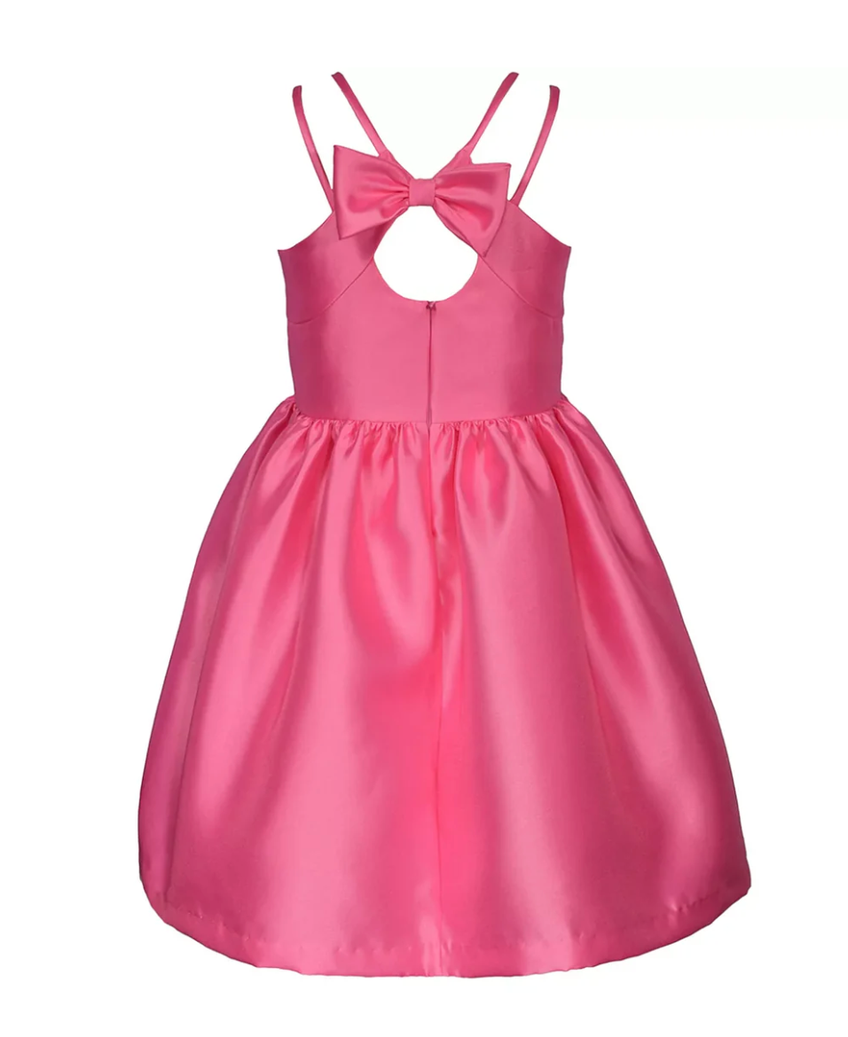 Double Strap Pink Dress w/Bow Back