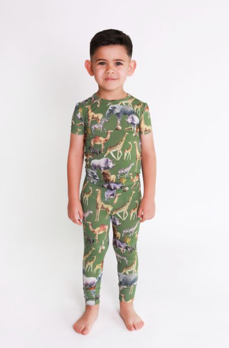 Posh Safari Short Sleeve Basic PJ Set