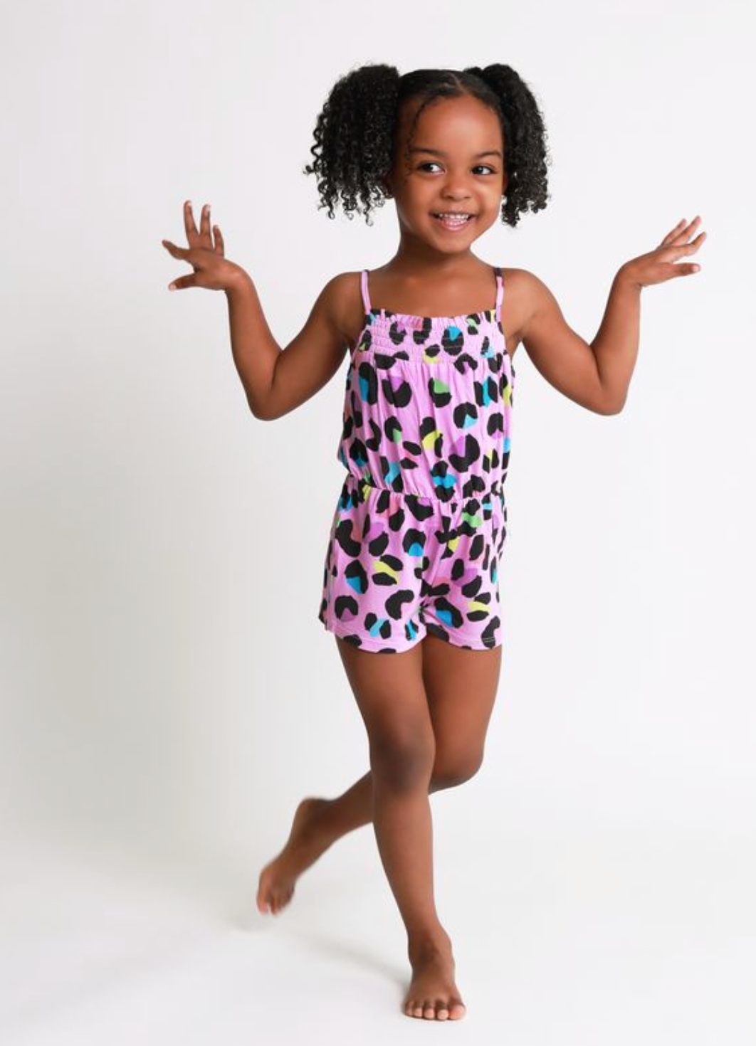 Electric Leopard Smocked Spaghetti Jumpsuit