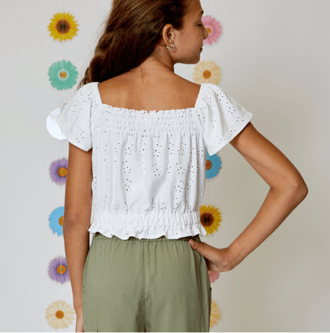 White Eyelet Top