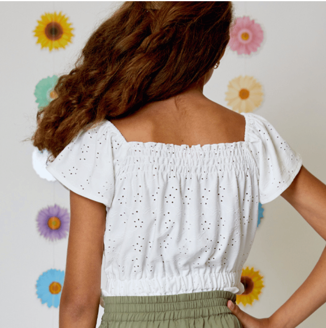 White Eyelet Top