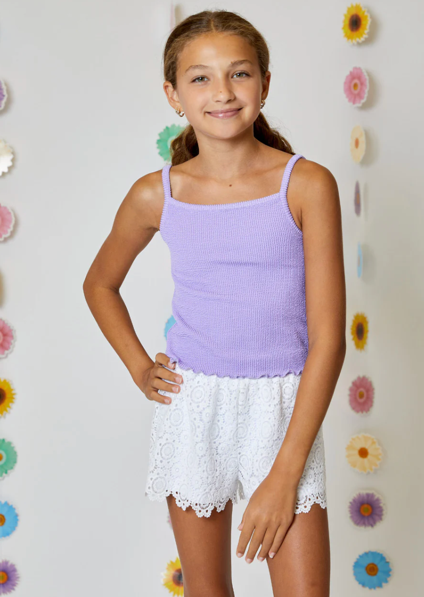 Ribbed Tank in Lilac