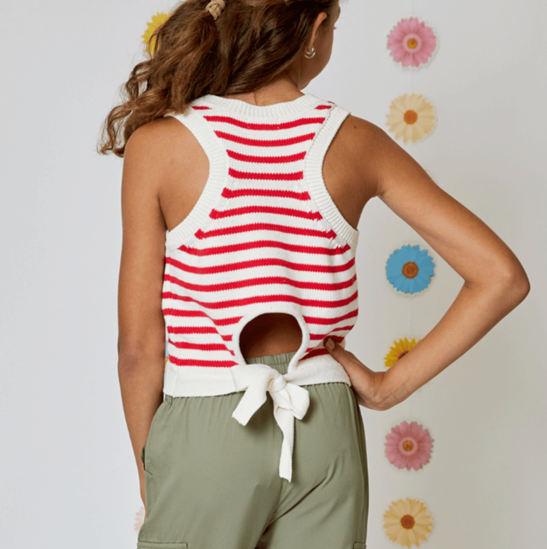 Real Red Striped Tank Sweater