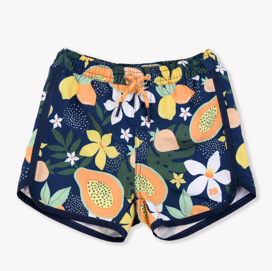 RB Into the Tropics Dolphin Hem Swim Trunks