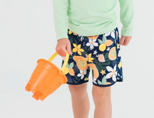 RB Into the Tropics Dolphin Hem Swim Trunks
