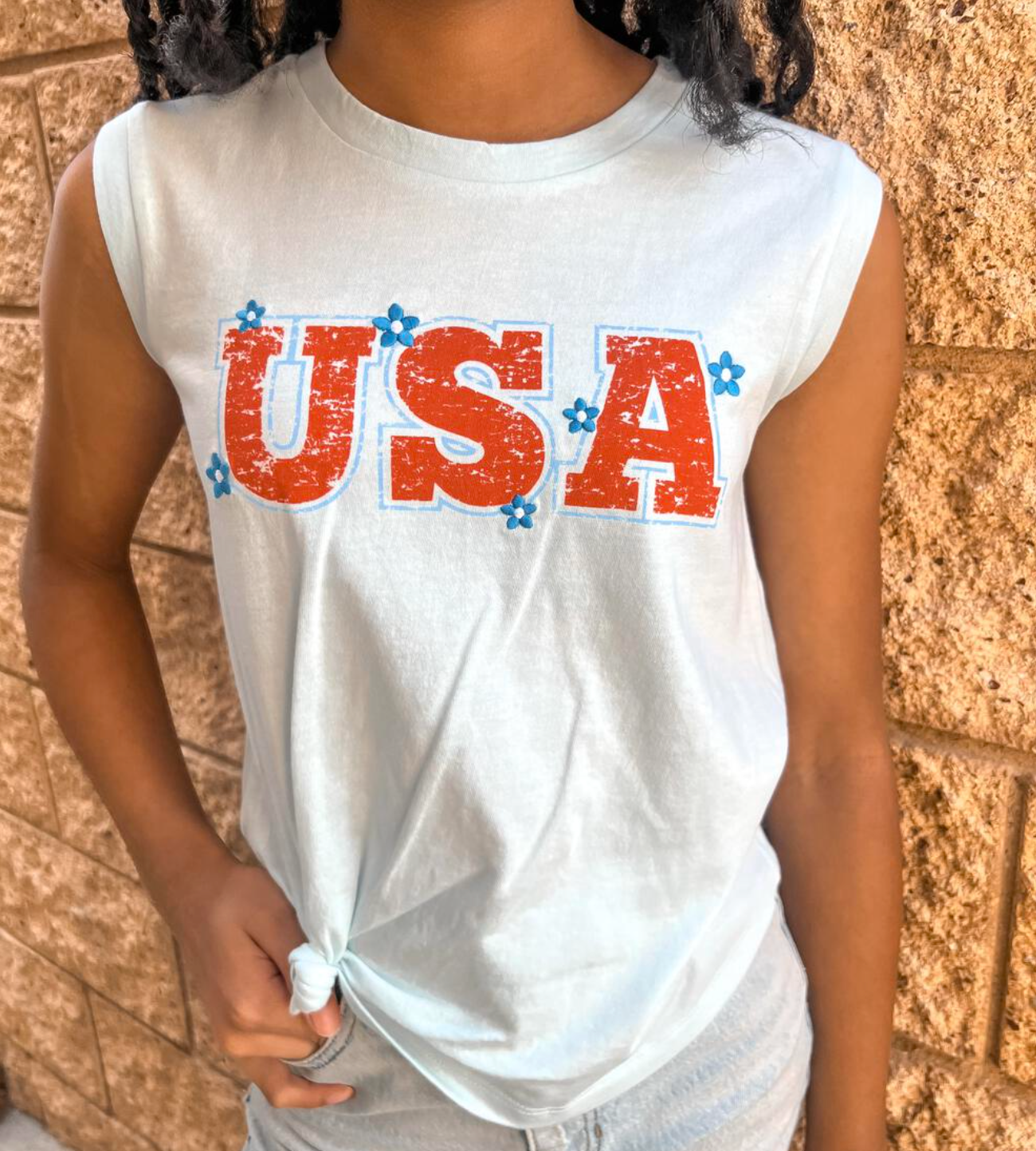 I Love the USA Front/Back Graphic Tank