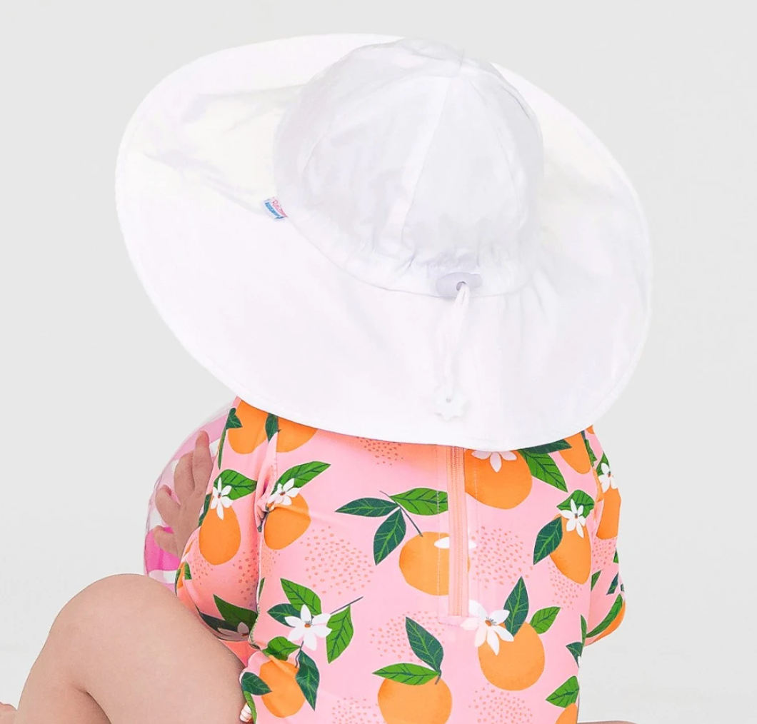 White Kids Sun Protective Hat