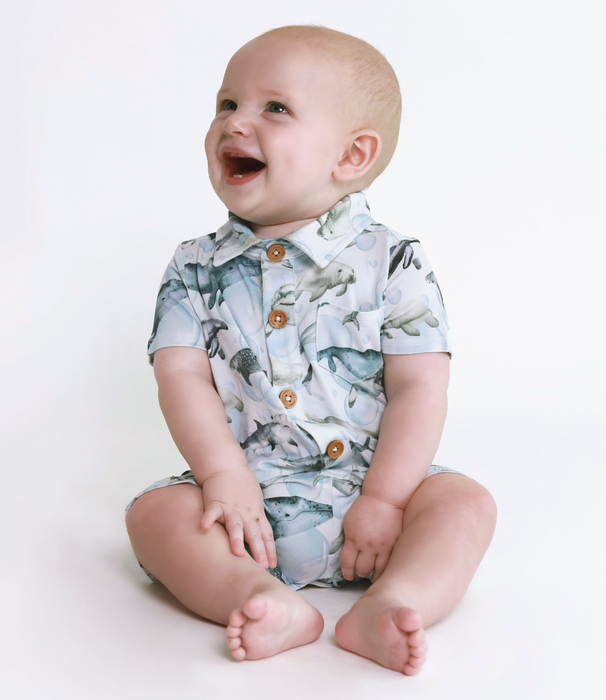 PP Sharkly Henley Romper