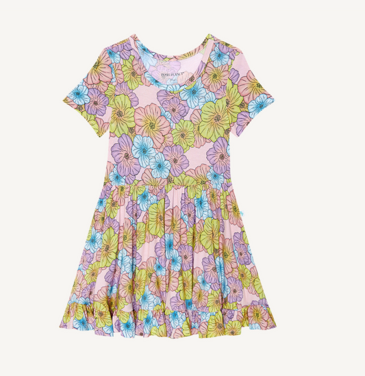 PP Kourtney Ruffled Short Sleeve Twirl Dress