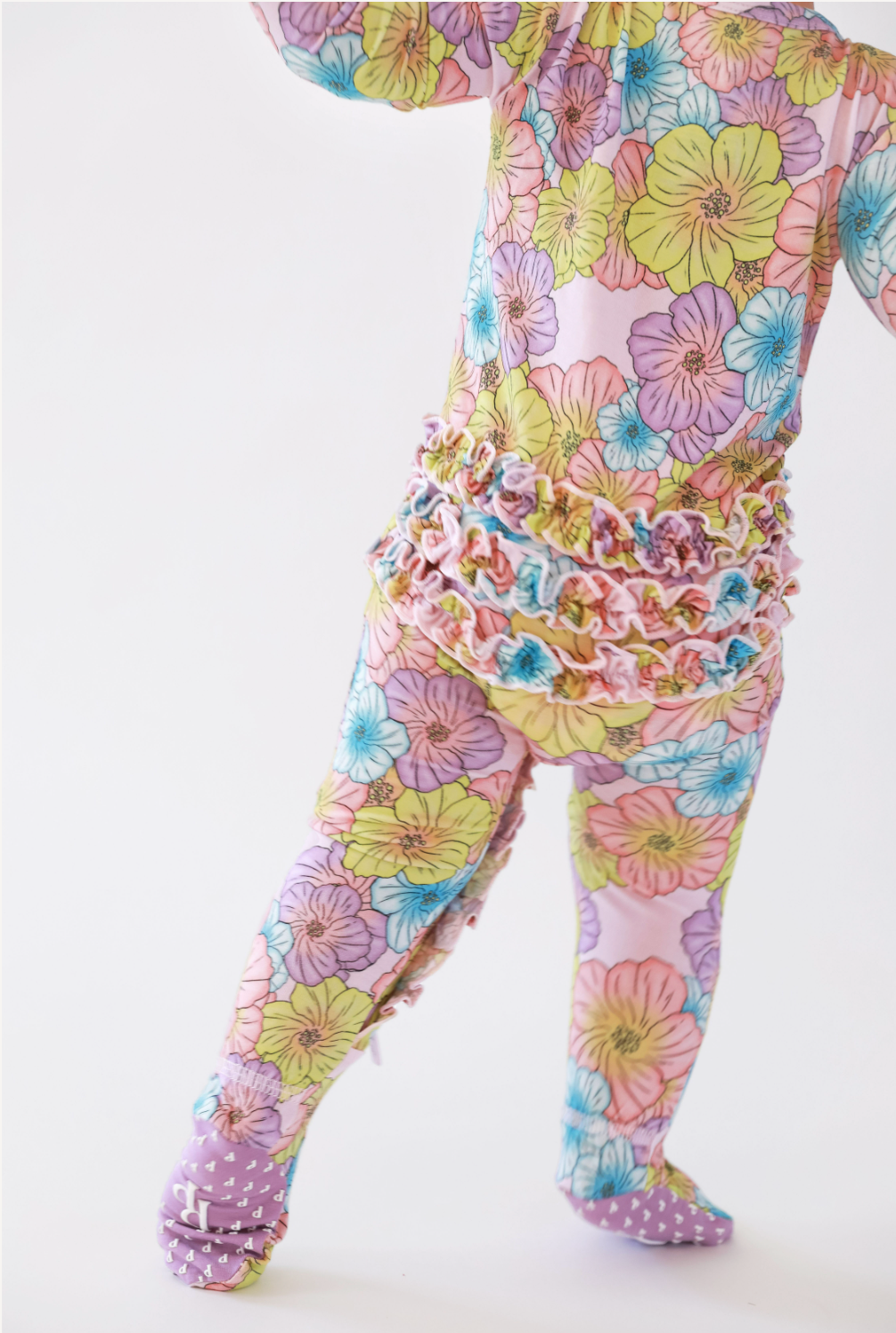 Posh Peanut Kourtney Footie Ruffled Zippered One Piece