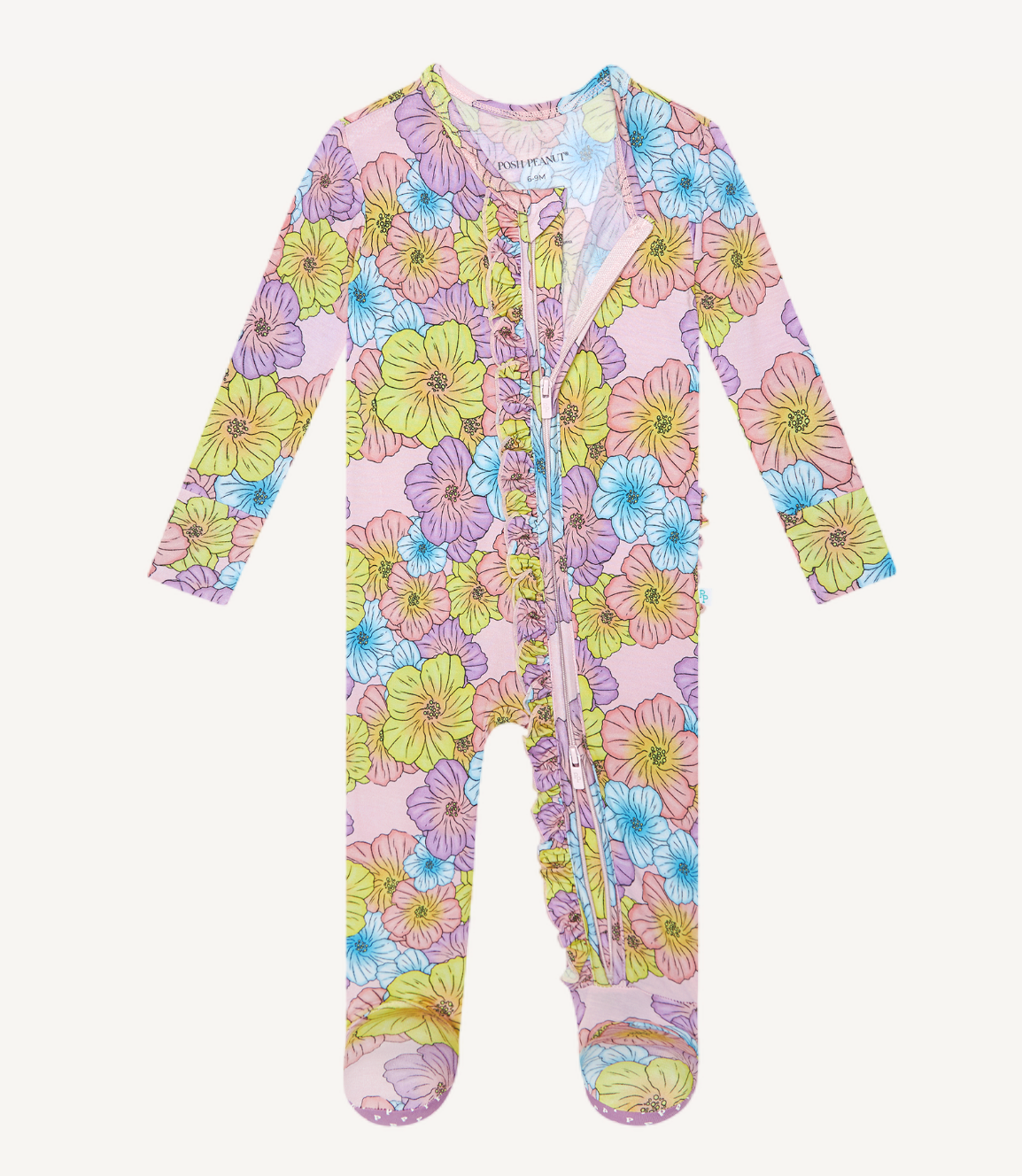 Posh Peanut Kourtney Footie Ruffled Zippered One Piece