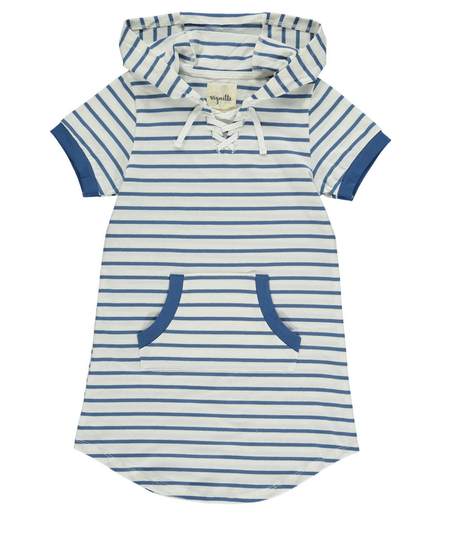 Tracey Dress Navy/Ivory Stripe