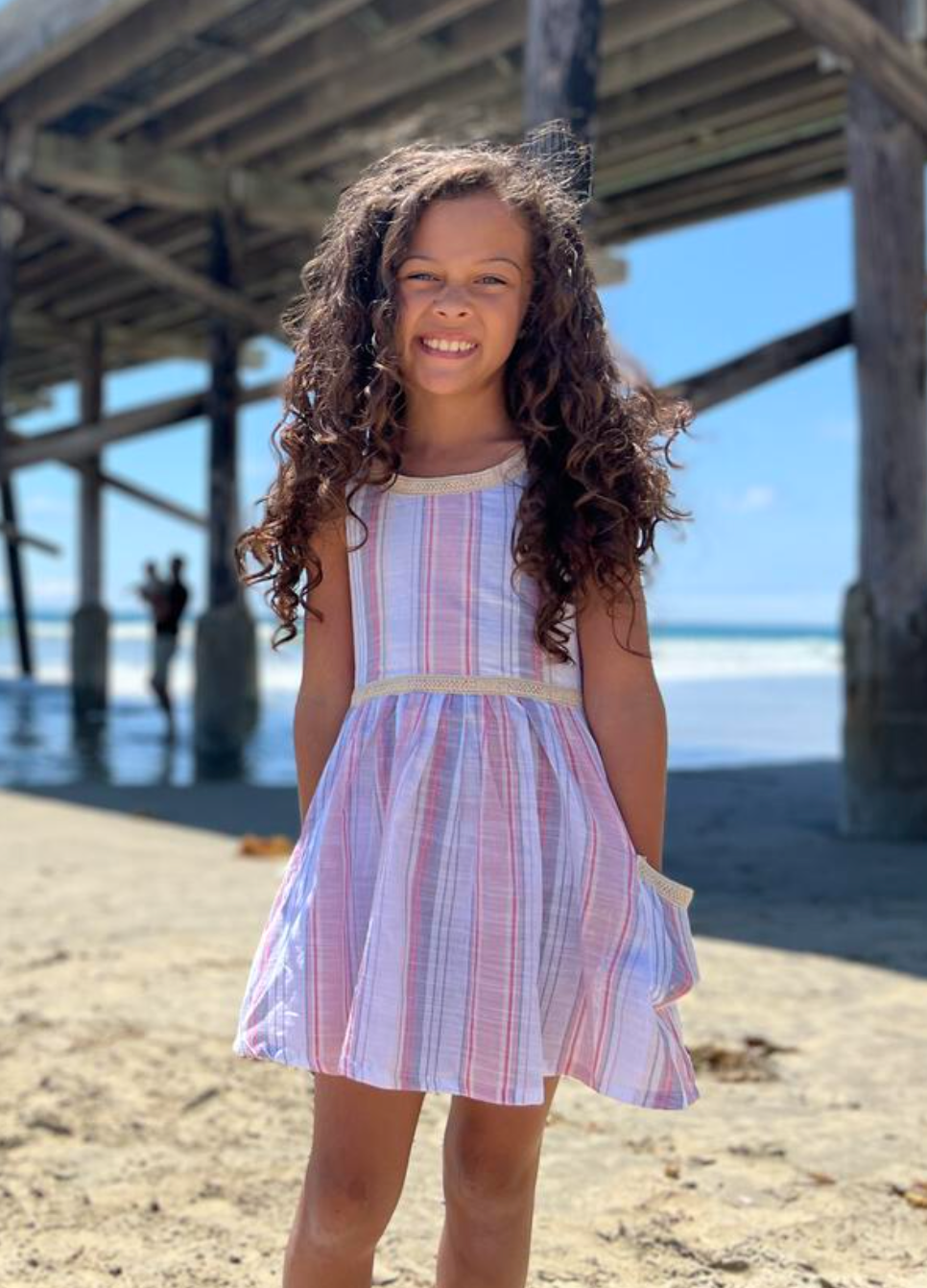 Nina Red/Pink/Navy Stripe Dress