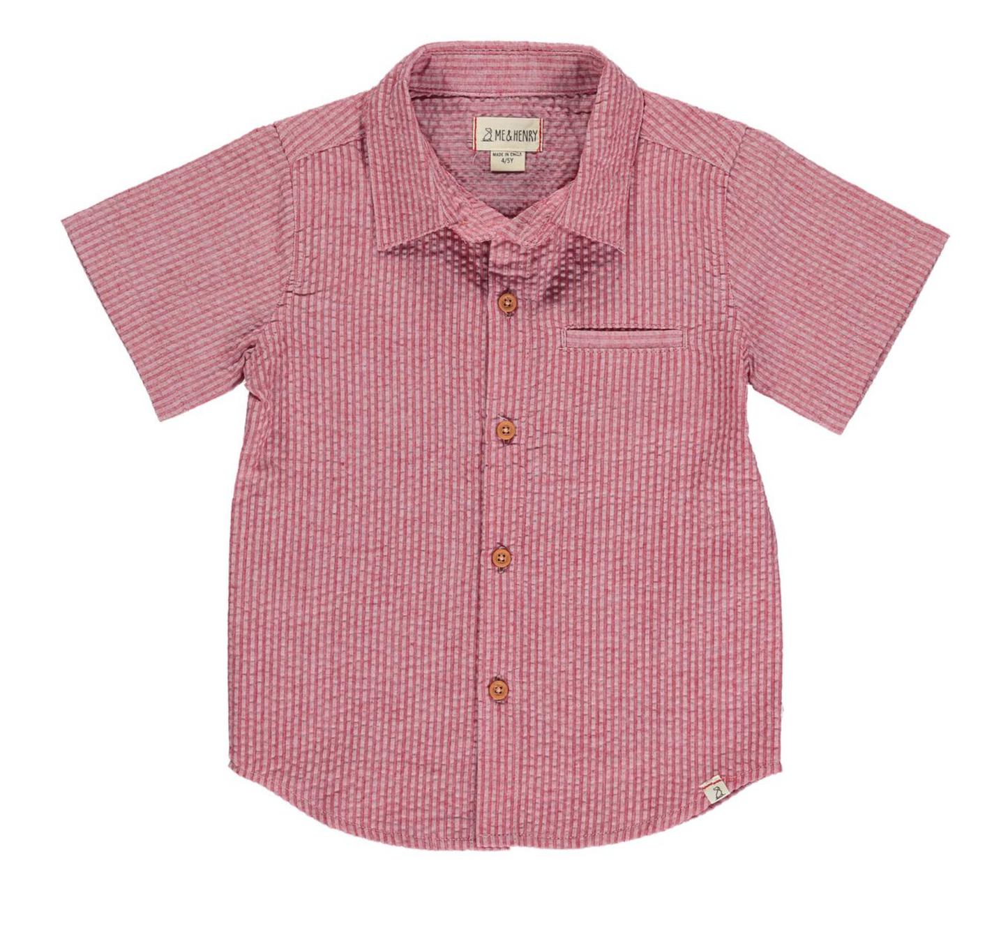 Maui Coral Seersucker Woven Shirt