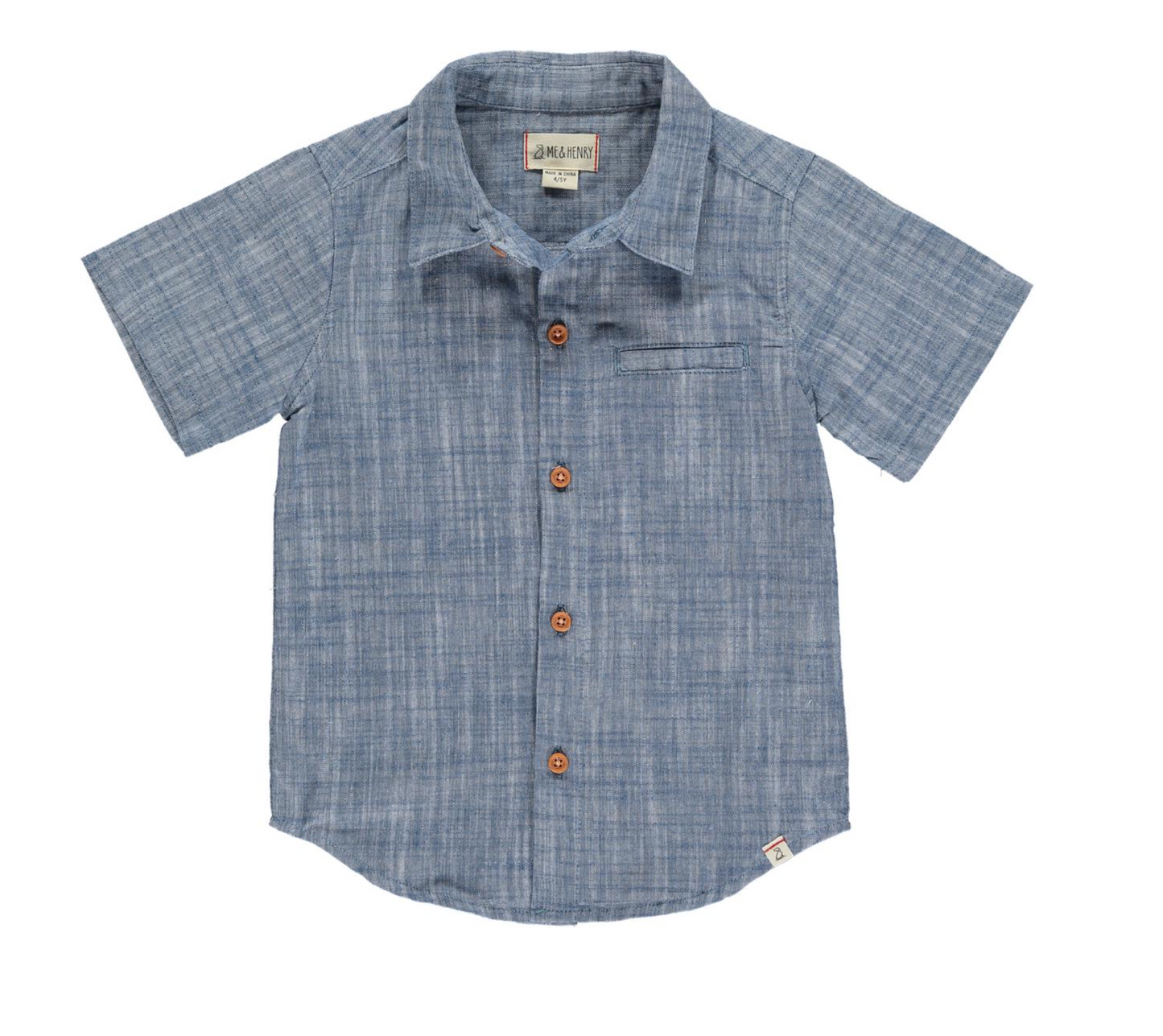 Newport Blue Heathered Woven Shirt