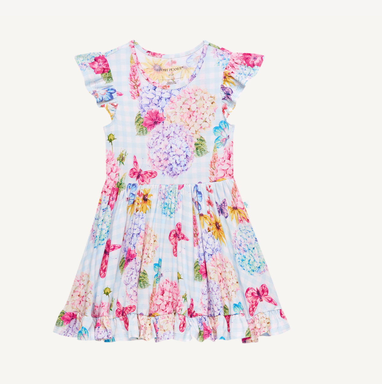 Posh Peanut Nicolette Cap Sleeve Ruffled Twirl Dress