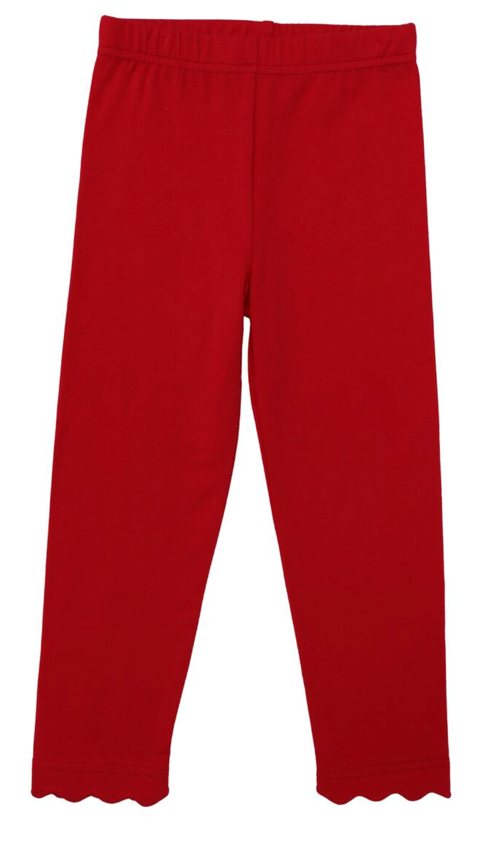 TSK Red Scalloped Leggings