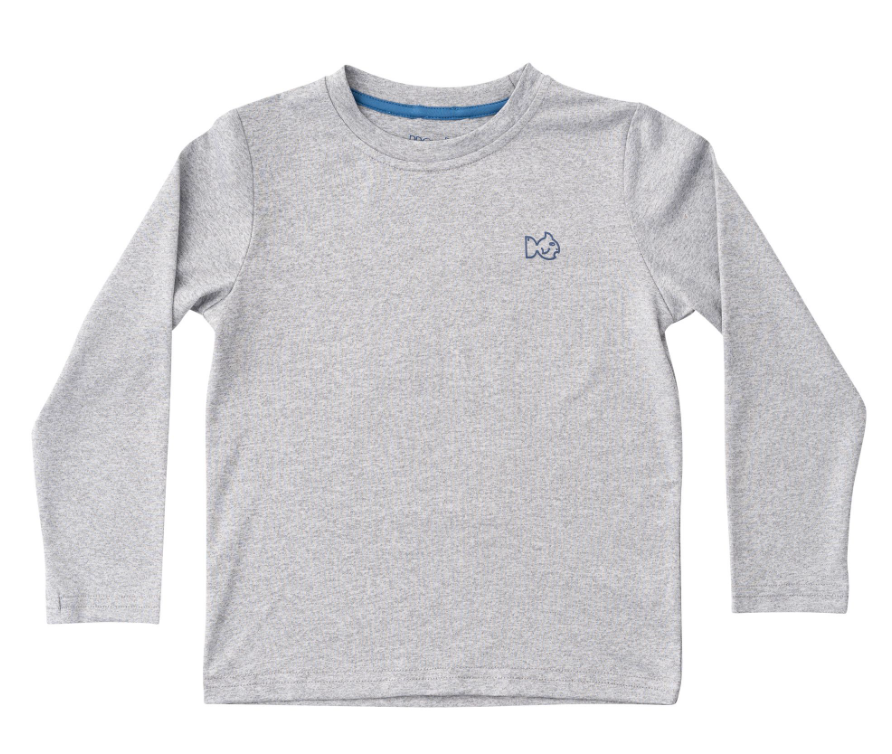 Prodoh Heather Grey Pro Performance LS Fishing Tee