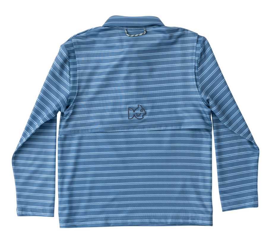 Prodoh Powder Blue Stripe LS Performance Polo