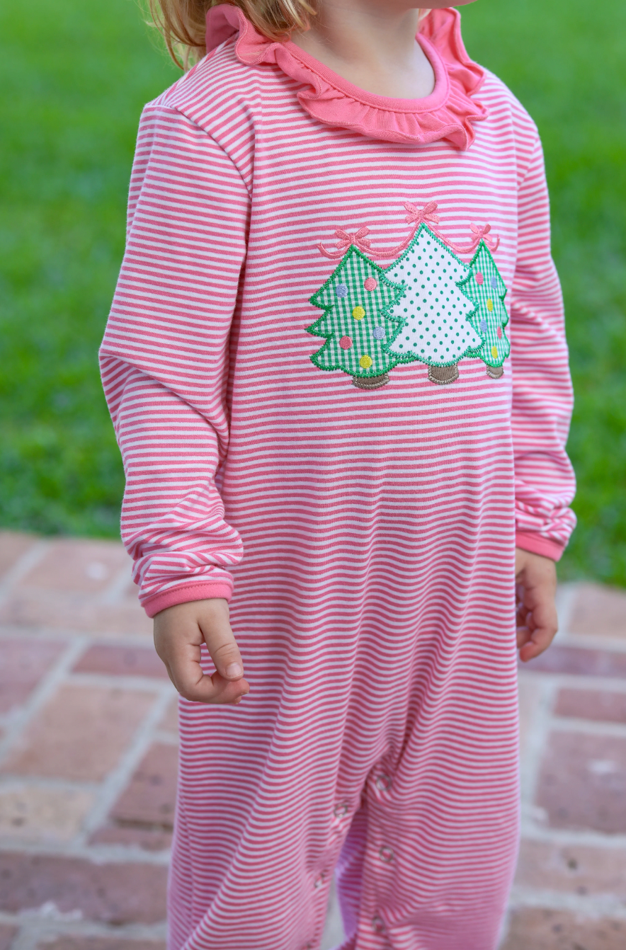 TSK Christmas Tree Ruffle Romper