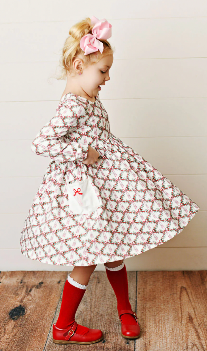 SB Nutcracker Embroidery Twirl Pocket Dress