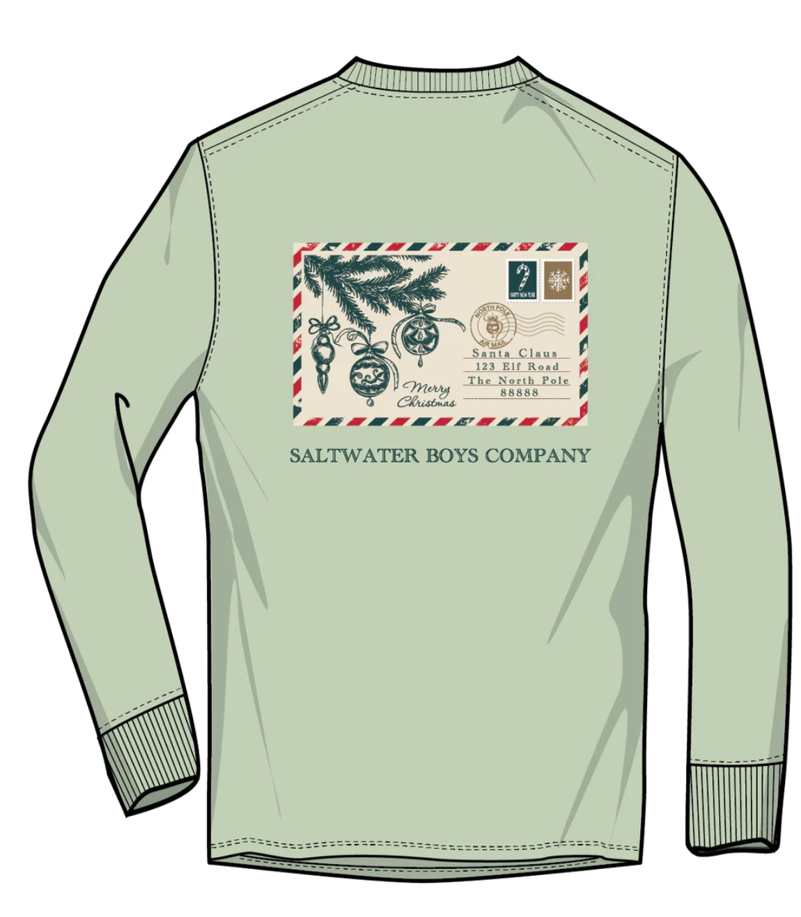 SWB Christmas Postcard LS Graphic Tee