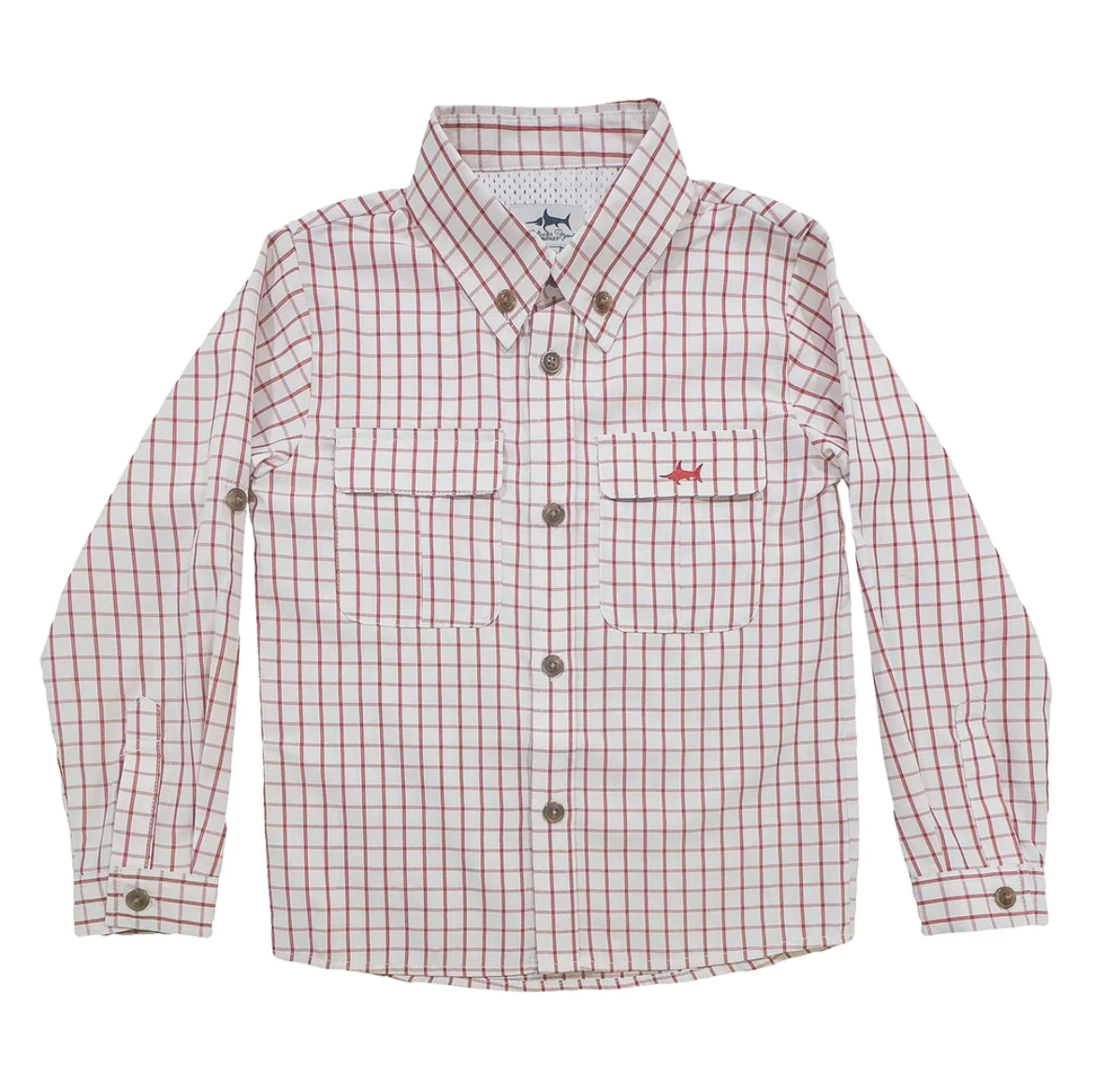 SWB Flagler Fishing Shirt White/Red Plaid