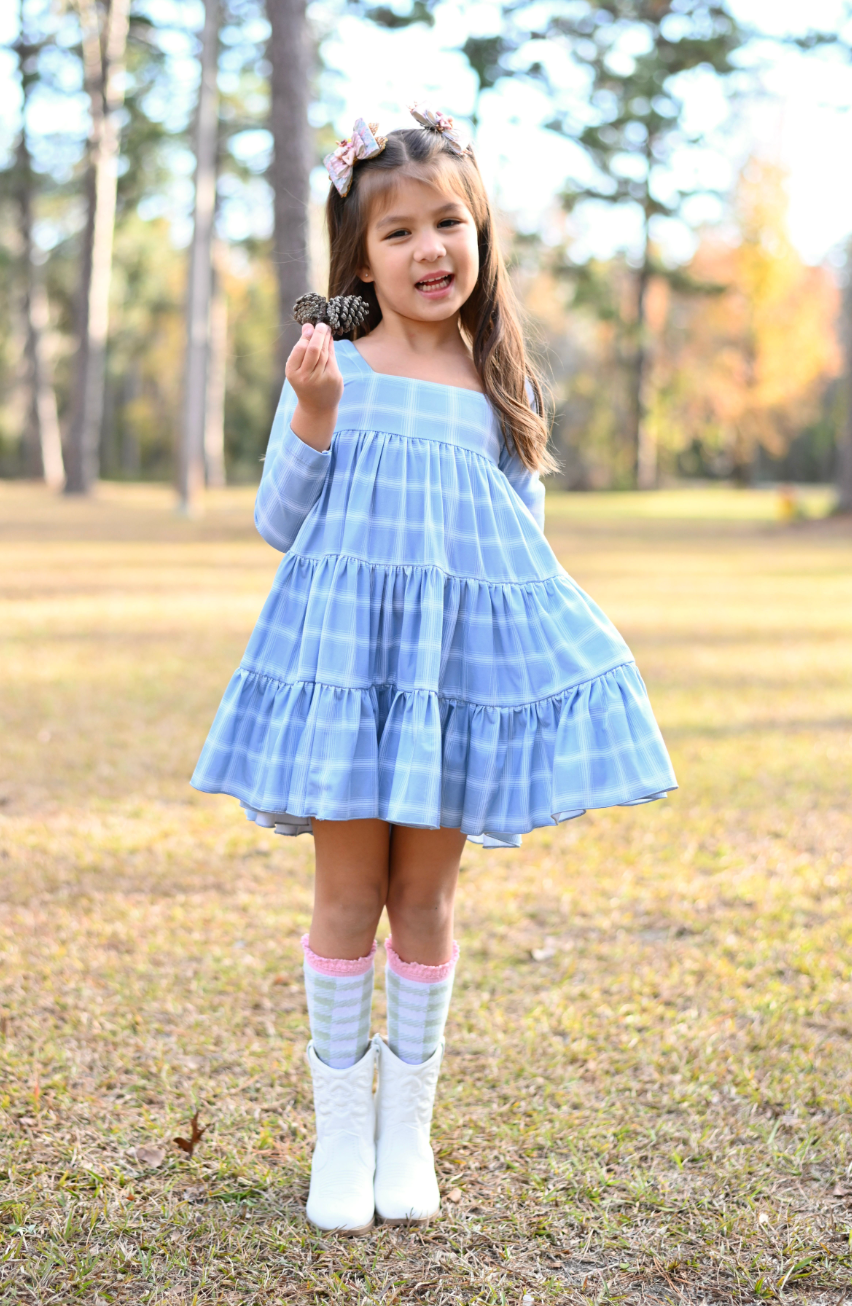 Garden Twirler Dusty Blue Dress