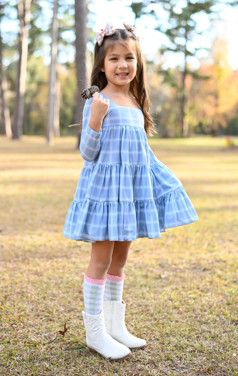 Garden Twirler Dusty Blue Dress