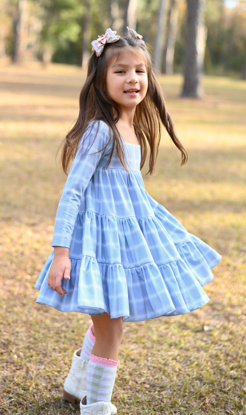 Garden Twirler Dusty Blue Dress