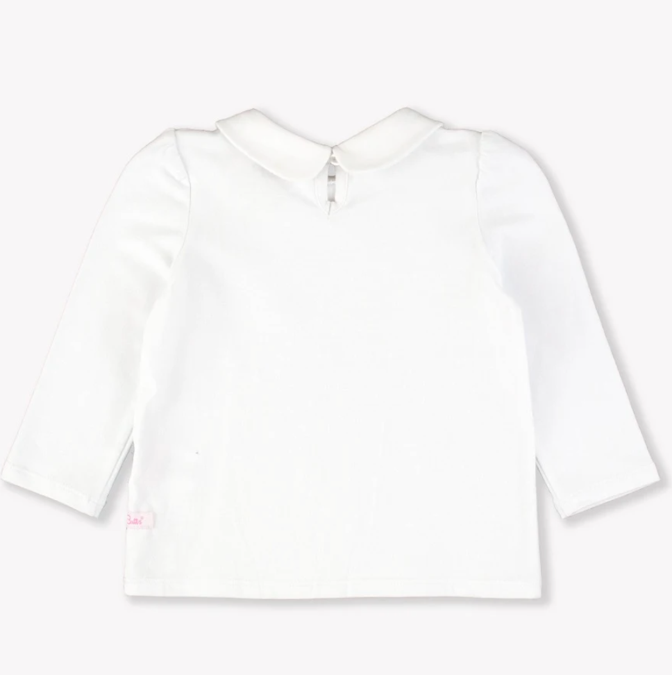 RB White Peter Pan Collar LS Top