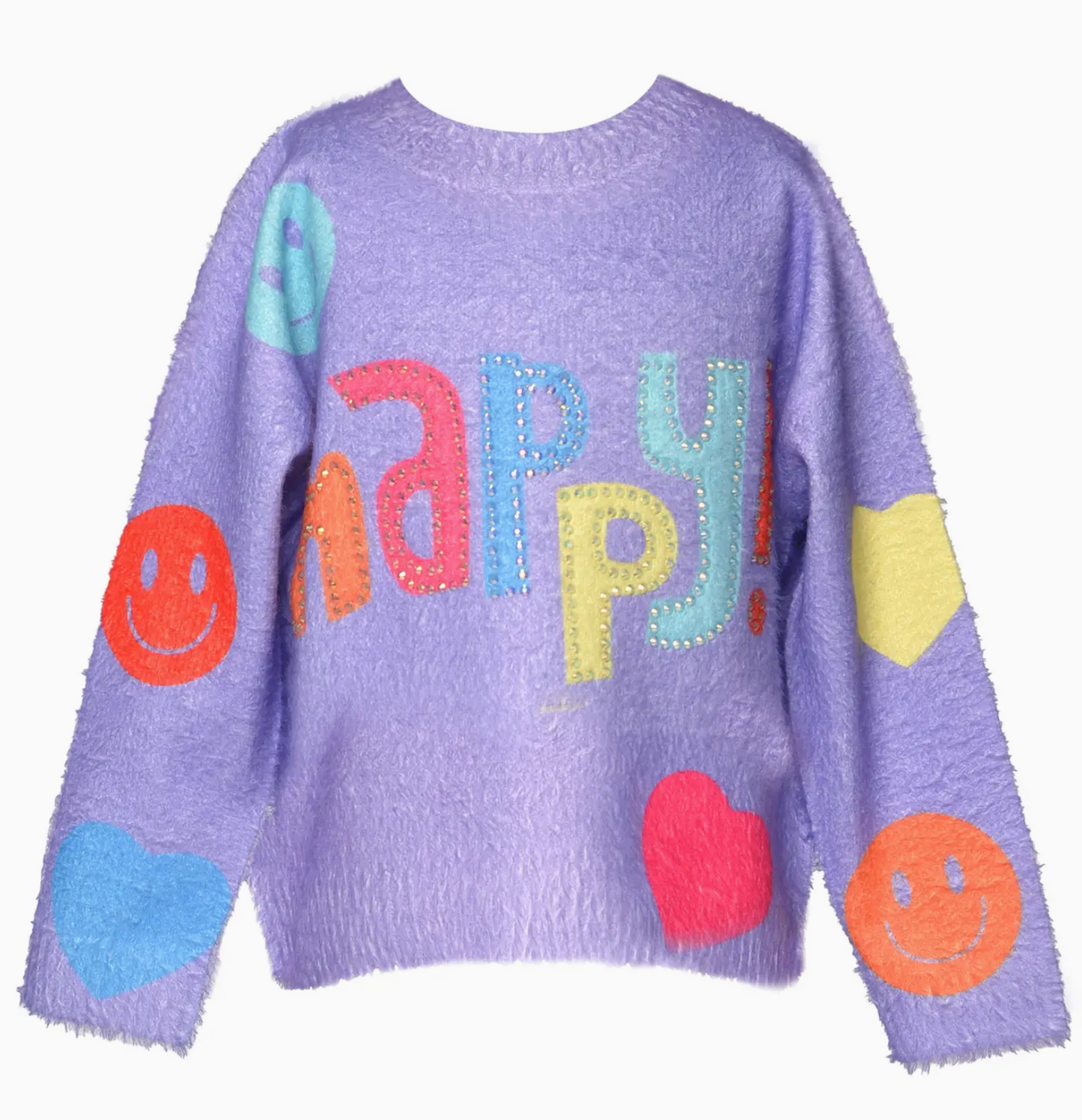 Happy Print Sweater Top