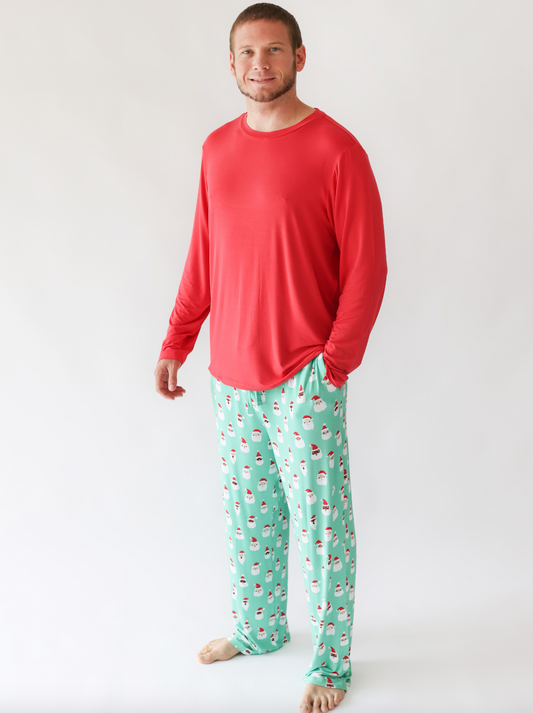 Posh Peanut Santa Medley Men's Long Sleeve Pajama