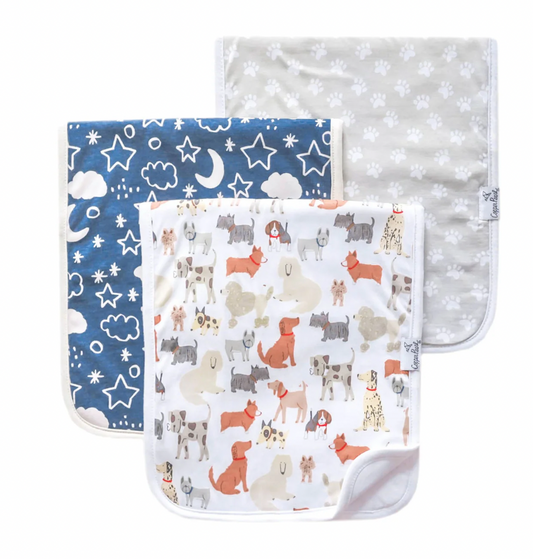 Copper Pearl 3pk Burp Cloths- Rufus