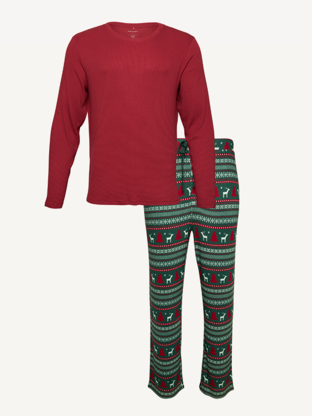 Posh Peanut Mens LS PJ Holiday Fair Isle