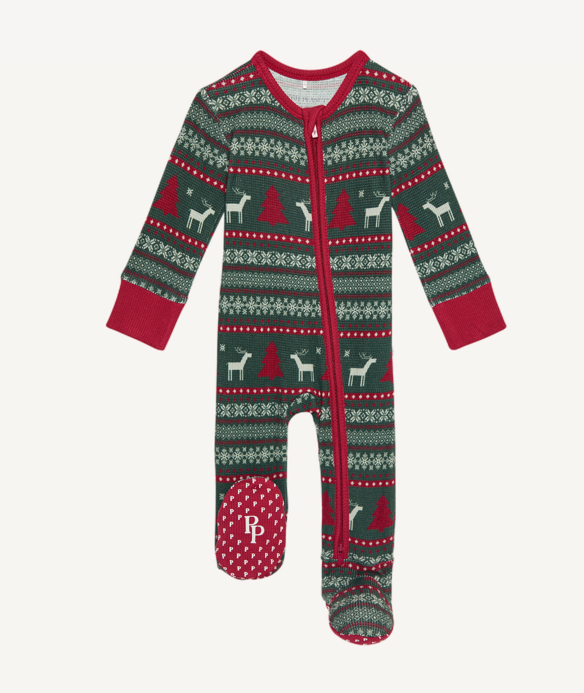 Posh Peanut Holiday Fair Isle Footie Zippered One Piece