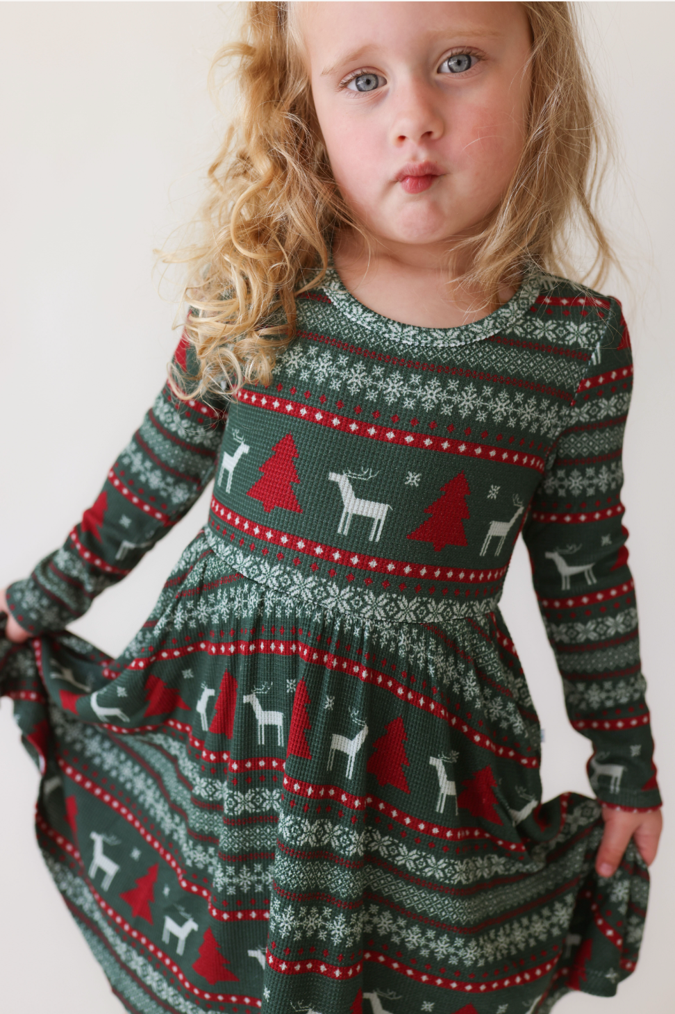 Posh Peanut Holiday Fair Isle Twirl Dress