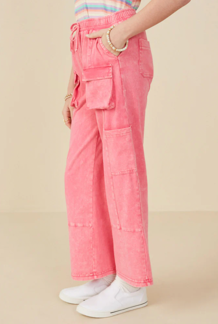 Pink Washed Cargo Pocket Pant