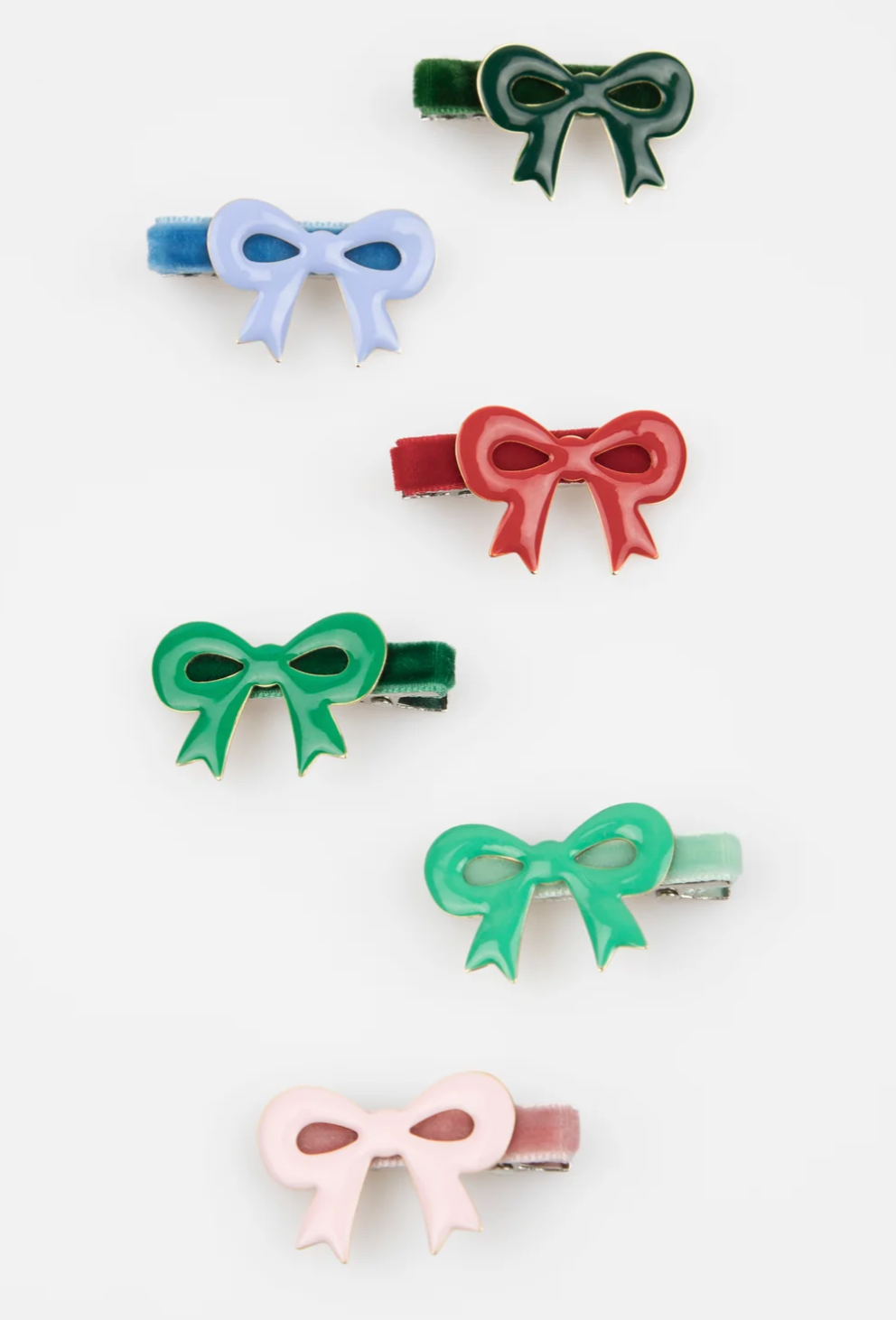 Enamel Bow Hair Clips