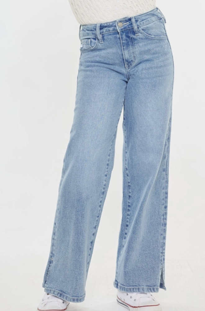 Youth High Rise Wide Leg Light Jean