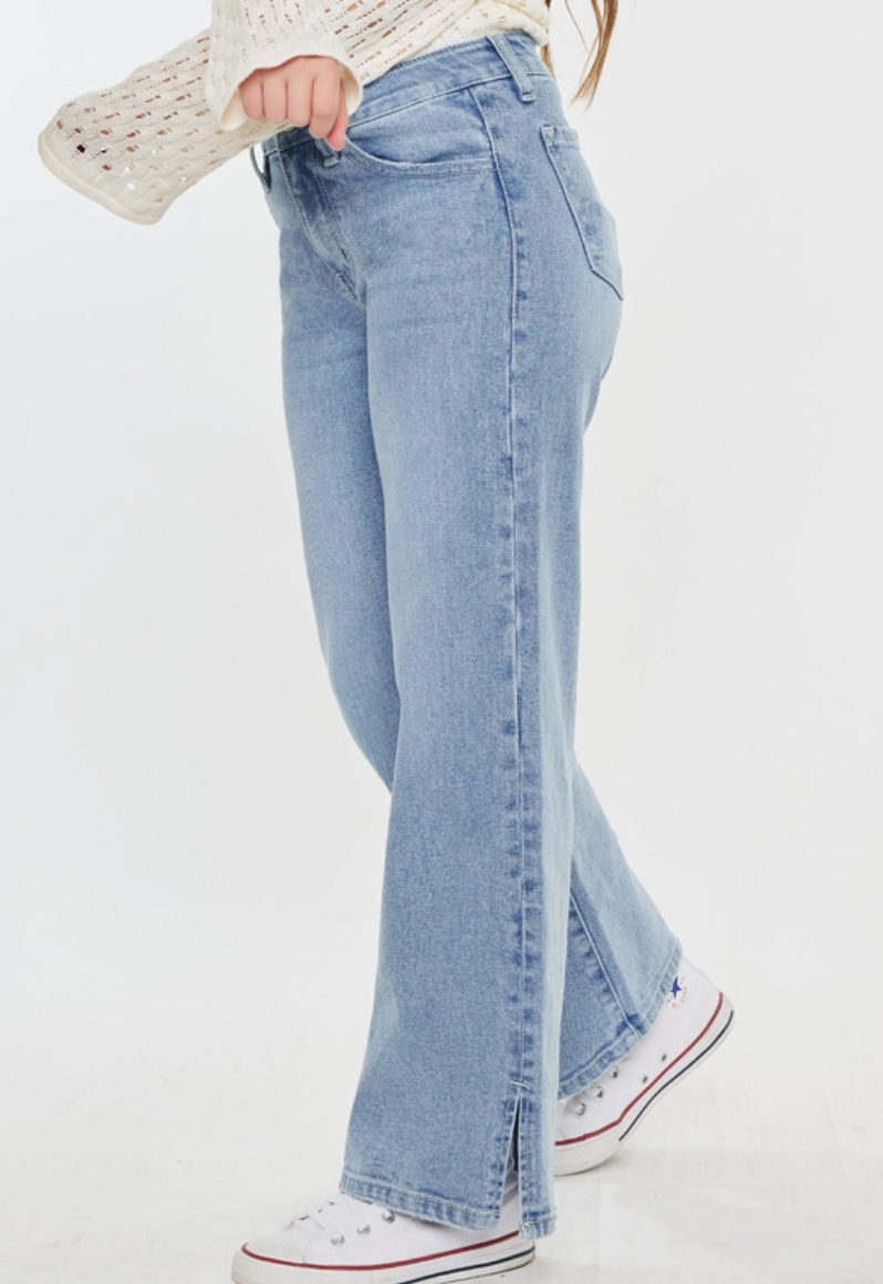 Youth High Rise Wide Leg Light Jean