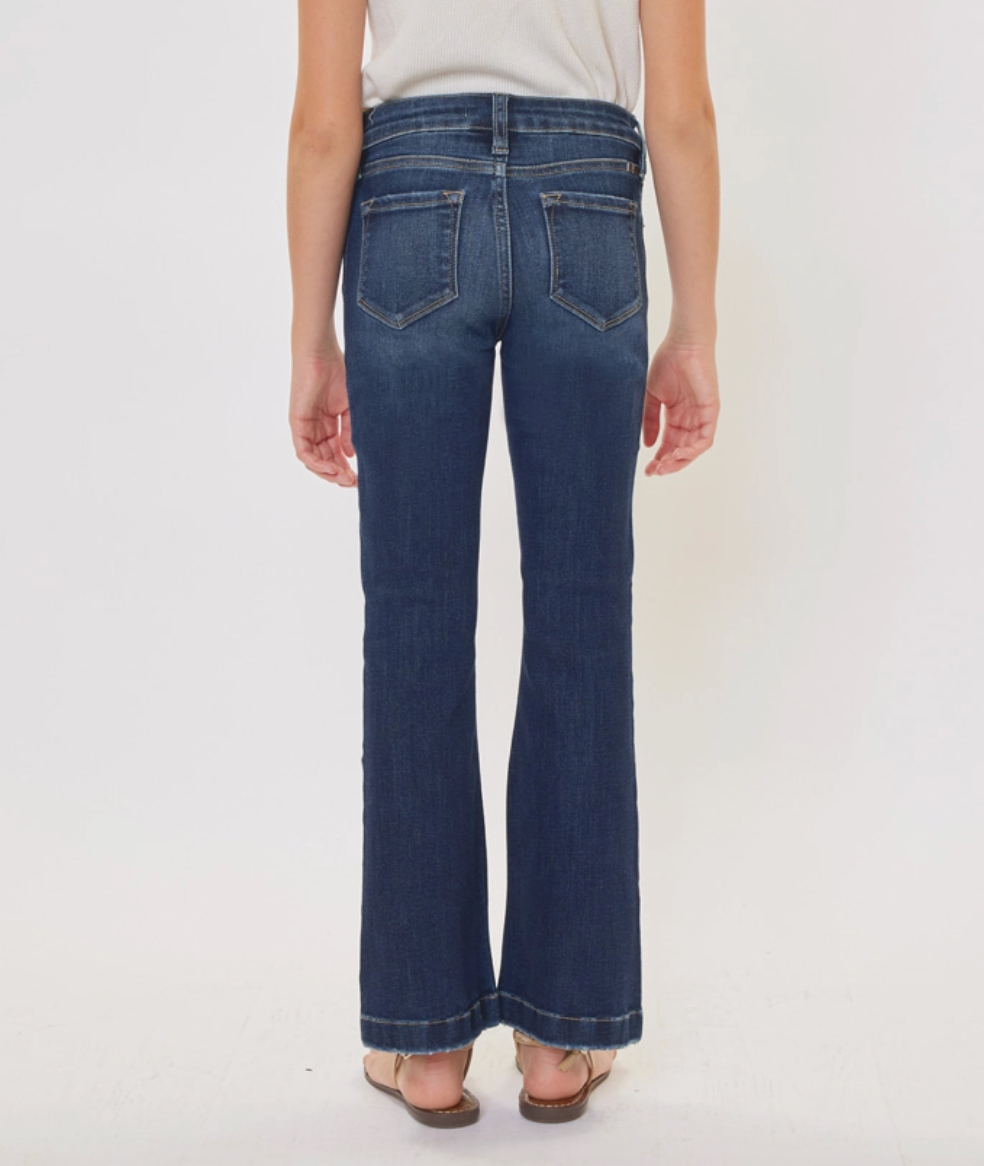 Youth Mid Rise Flare Jean Dark Wash