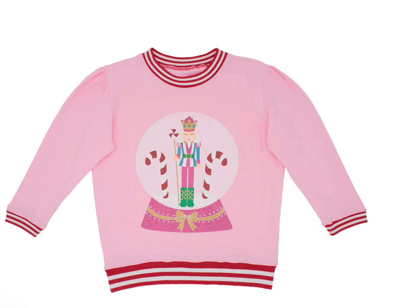 Holly Light Pink Sweatshirt Glitter Nutcracker