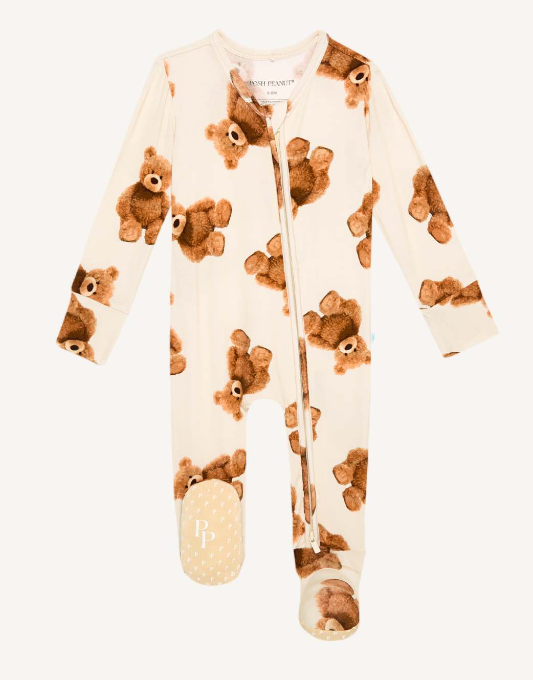 Posh Peanut Teddy Freddy Footie Zippered One Piece